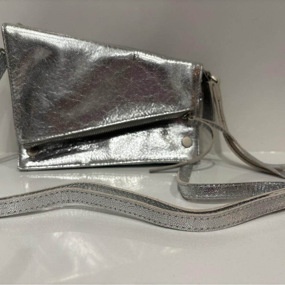 Hammitt Curtis Sidewalk Sliver Brushed Crossbody Clutch